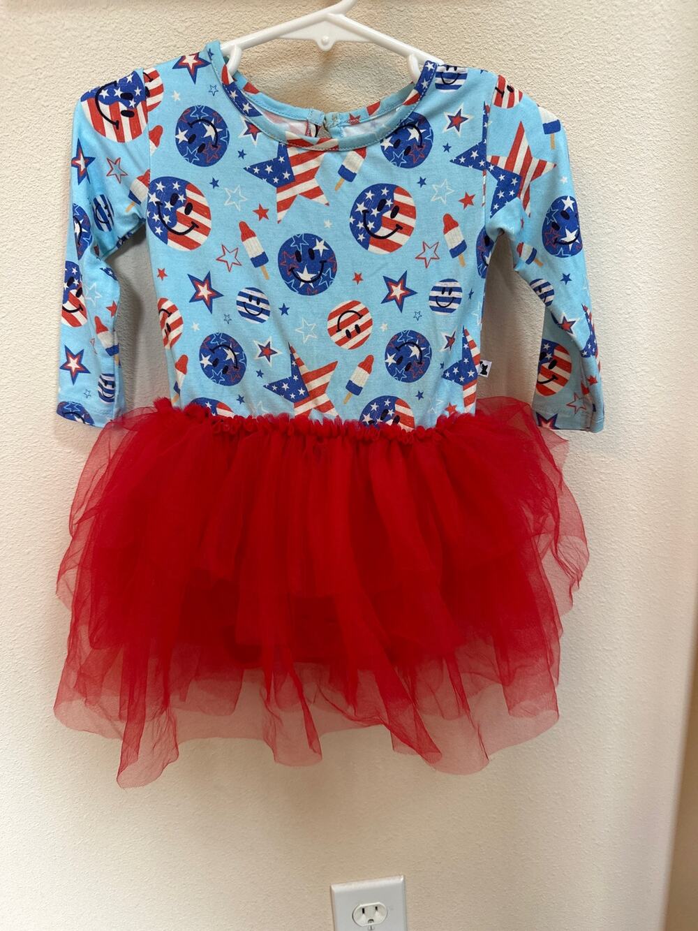 Kiki + Lulu Bamboo Patriotic party in the USA Twirl dress with Tulle 12-18 month